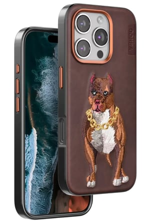 Venco Apple iPhone 16 Pro Perma Desenli Kapak - Kahverengi