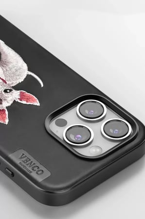Venco Apple iPhone 16 Pro Perma Desenli Kapak - Kahverengi