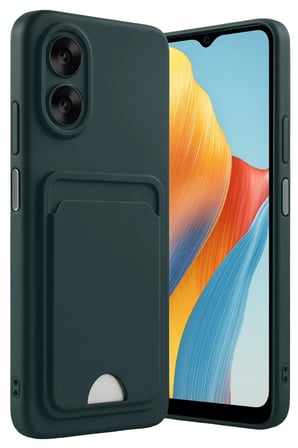 Newface Oppo A38 Kılıf Kelvin Kartvizitli Silikon - Koyu Yeşil