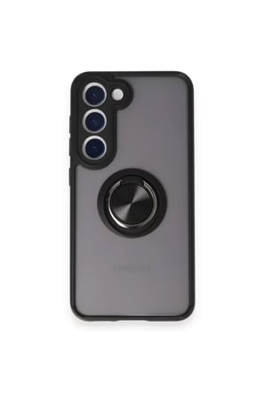 Newface Samsung Galaxy S24 FE Kılıf Montreal Yüzüklü Silikon Kapak - Siyah
