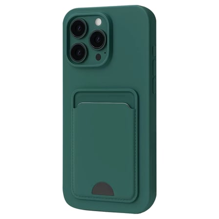 Newface Apple iPhone 16 Pro Max Kılıf Kelvin Kartvizitli Silikon - Koyu Yeşil