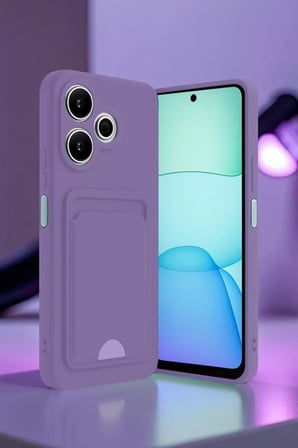 Newface Xiaomi Redmi 13 4G Kılıf Kelvin Kartvizitli Silikon - Lacivert
