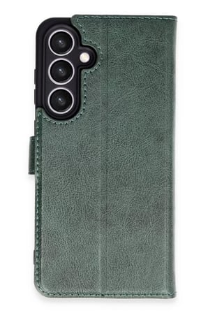 Newface Samsung Galaxy S24 FE Kılıf Trend S Plus Kapaklı Kılıf - Yeşil