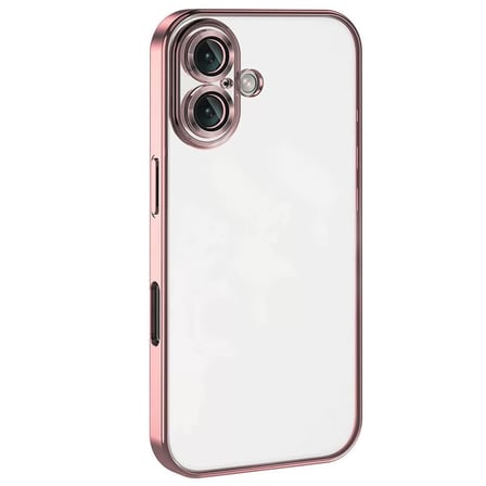Newface Apple iPhone 16 Plus Kılıf Razer Lensli Silikon - Pembe