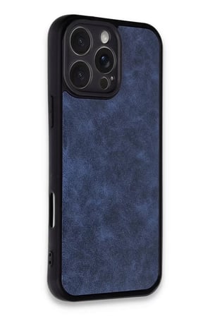 Newface Apple iPhone 16 Pro Max Kılıf Aras Deri Kapak - Lacivert