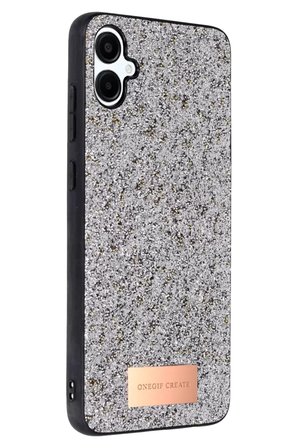 Onegif Samsung Galaxy A06 Bright Simli Kapak - Gümüş