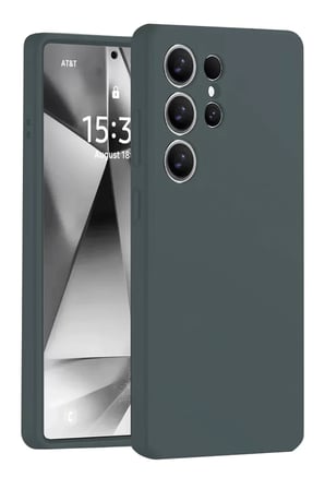 Newface Samsung Galaxy S25 Ultra Kılıf Nano içi Kadife Silikon - Koyu Yeşil