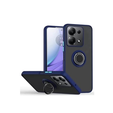 Newface Xiaomi Redmi Note 13 Pro 5G Kılıf Montreal Yüzüklü Silikon Kapak - Lacivert
