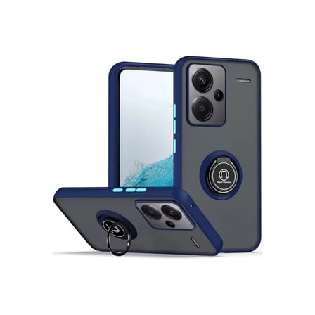 Newface Xiaomi Redmi Note 13 Pro Plus Kılıf Montreal Yüzüklü Silikon Kapak - Lacivert