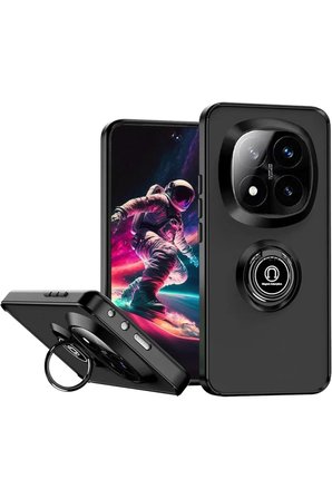 Newface Xiaomi Redmi Note 14 Pro Plus Kılıf Montreal Yüzüklü Silikon Kapak - Siyah