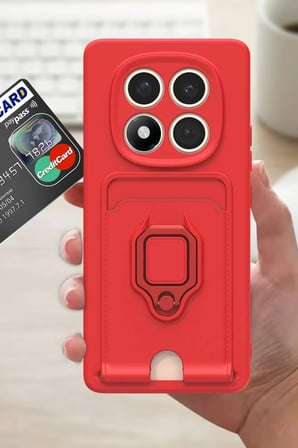 Newface Xiaomi Redmi Note 14 Pro 4G Kılıf Zuma Kartvizitli Yüzüklü Silikon - Pembe