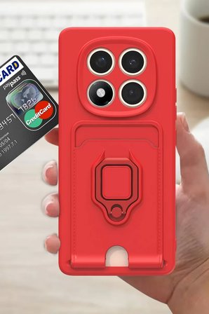 Newface Xiaomi Redmi Note 14 Pro Plus Kılıf Zuma Kartvizitli Yüzüklü Silikon - Lila