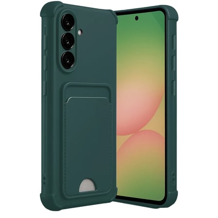 Newface Samsung Galaxy A36 Kılıf Kelvin Kartvizitli Silikon - Koyu Yeşil