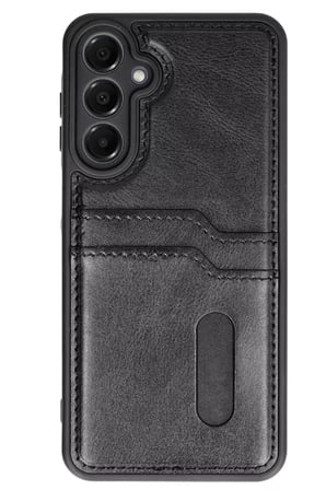 Newface Samsung Galaxy A25 5G Kılıf Sara Kartvizitli Deri Kılıf - Siyah