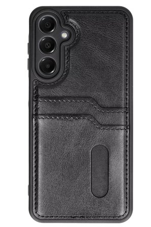 Newface Samsung Galaxy A35 5G Kılıf Sara Kartvizitli Deri Kılıf - Siyah