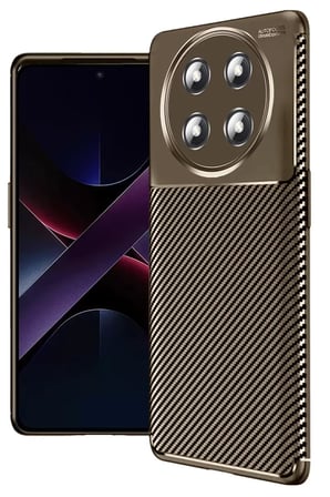 Newface Honor Magic 7 Lite Kılıf Auto Focus Karbon Kapak - Kahverengi