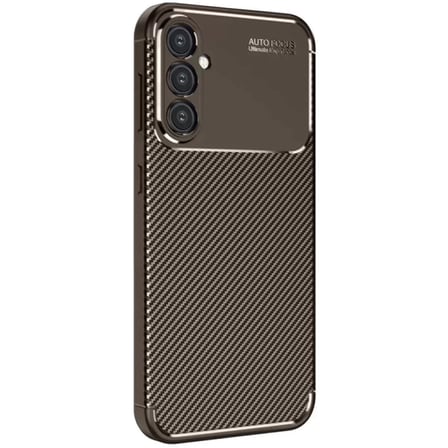 Newface Samsung Galaxy A26 Kılıf Auto Focus Karbon Kapak - Kahverengi