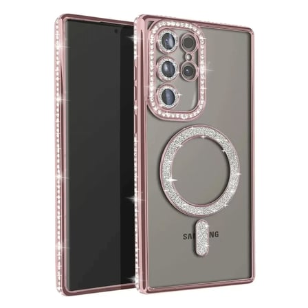 Newface Samsung Galaxy S23 Ultra Joke Simli Magneticsafe Kılıf - Pembe