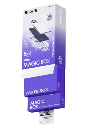 Newface Apple iPhone 17 Pro Max Bilvis 5in1 5D Magic Hayalet Cam Ekran Koruyucu - Siyah