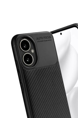 Newface Honor 400 Kılıf Auto Focus Karbon Kapak - Siyah