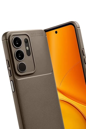 Newface Vivo Y29 4G Auto Focus Karbon Kapak - Kahverengi