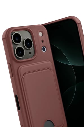 Newface Apple iPhone 17 Pro Kelvin Kartvizitli Silikon - Bordo