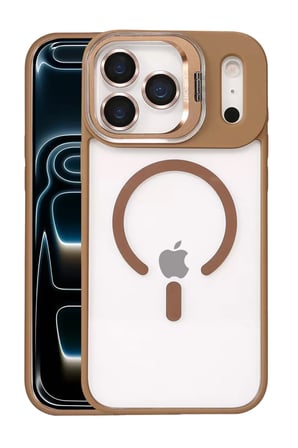 Joko Apple iPhone 17 Pro Remim Lensli Magsafe Standlı Kapak - Kahverengi