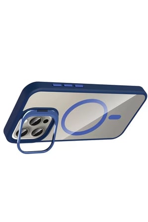 Joko Apple iPhone 14 Pro Max Remim Lensli Magsafe Standlı Kapak - Lacivert