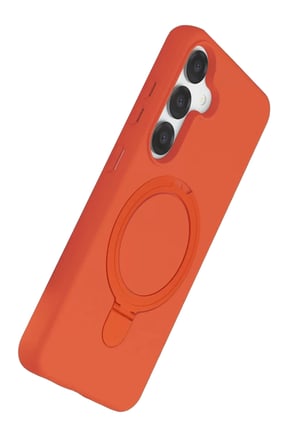 Newface Samsung Galaxy S25 Regal Magsafe Standlı Kapak - Turuncu