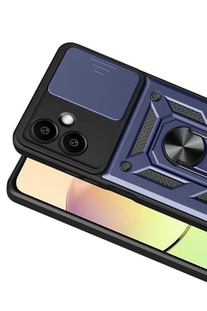 Newface Samsung Galaxy A07 4G Pars Lens Yüzüklü Silikon - Lacivert