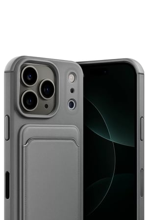 Newface Apple iPhone 17 Pro Max Kelvin Kartvizitli Silikon - Gri