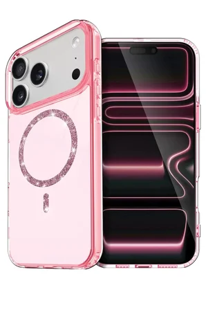 Newface Apple iPhone 17 Pro Max Live Diamond Magsafe Kapak - Pembe