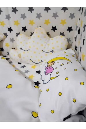 Bebek Beşik Uyku Seti 60x120 - Yorgan ve Yastık Dijital Baskılı