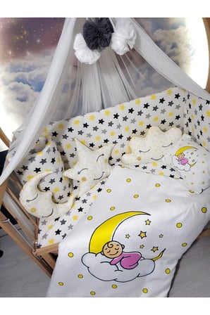 Bebek Beşik Uyku Seti 60x120 - Yorgan ve Yastık Dijital Baskılı