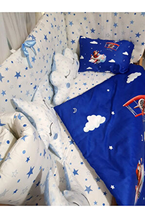 Pilot Bebek Uyku Seti 60x120 - Mobilya Beşik İçin, Yorgan ve Yastık Dijital