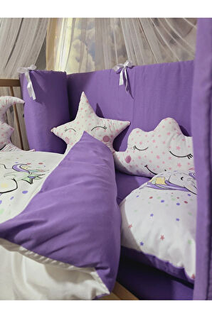 Beşik Kenar Korumalı 60x120 Bebek Uyku Seti - Cibinlikli, Dijital Yorgan ve Yastık