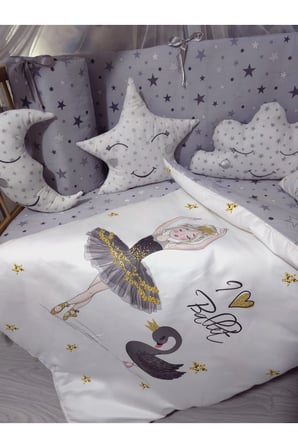 60x120 Kız Bebek Uyku Seti - Cibinlikli, Yorgan ve Yastık Dijital