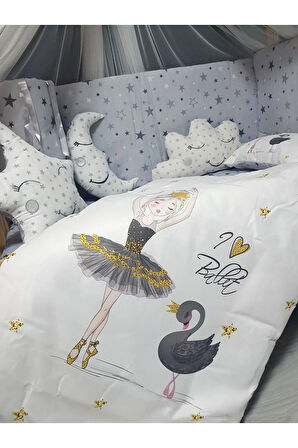 Bebek Uyku Seti 60x120 - Cibinlikli, Beşik Kenar Korumalı, Dijital Yorgan ve Yastık