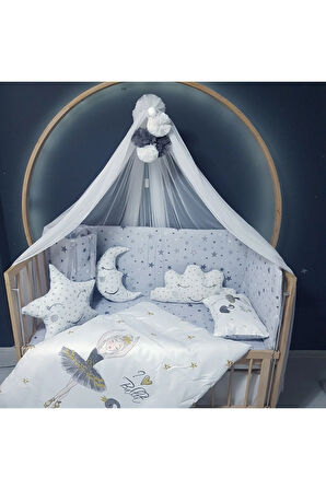 Bebek Uyku Seti 60x120 - Cibinlikli, Beşik Kenar Korumalı, Dijital Yorgan ve Yastık