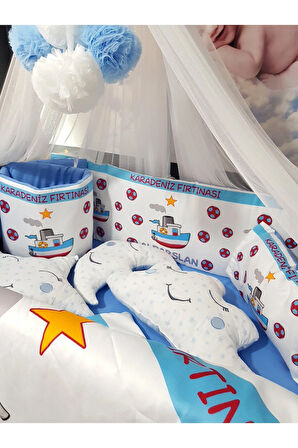 İsimli Bebek Uyku Seti - Dijital Taraftar Baskılı, 70x110 Park Beşik İçin