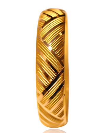  Altın Çapraz Desenli Bilezik