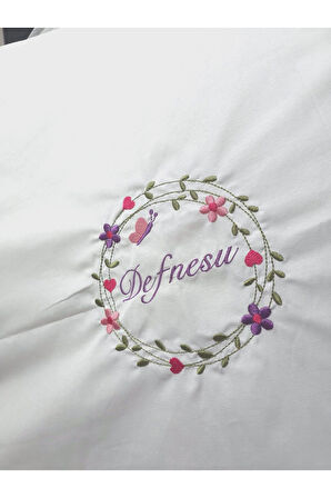 70x110 İsim Nakışlı Bebek Uyku Seti - Lüks Cibinlik Ve Aparat Dahil - Çiçek Kelebek Motifli