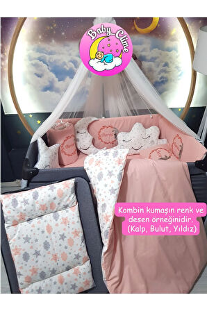 70x110 Nakışlı İsimli Bebek Uyku Seti 18 Parça - Lüks Cibinlik Ve Aparat - Tavşan