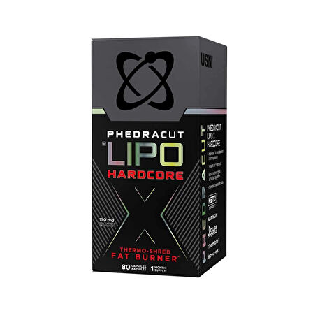 USN PhedraCut Lipo X Thermo shred Hardcore Fat Burner - 80 Caps