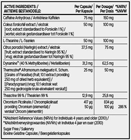 USN PhedraCut Lipo X Thermo shred Hardcore Fat Burner - 80 Caps