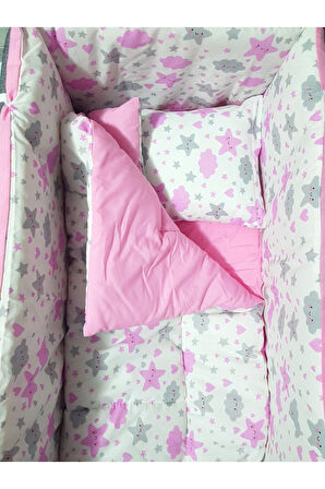 45x85 cm Portatif Beşik İçin Bebek Uyku Seti - Anne Yanı Beşik Uyku Seti