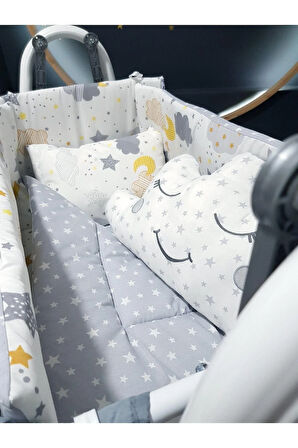 Uyku Setli 45x85 Portatif Sallanabilir Anne Yanı Beşik (Bebek Uyku Seti + Beşik)