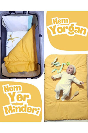 Portatif Beşiklere Uygun 5 Parça Uyku Seti %100 Pamuk Anne Yanı Beşik ve Sepet Beşik İçin