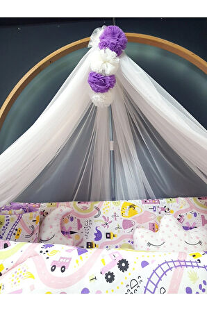Cibinlikli Bebek Uyku Seti 70x110 - Beşik Kenar Korumalı