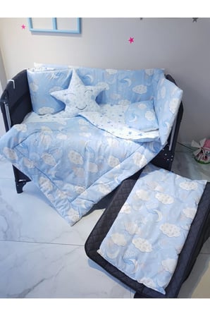 70x110 Bebek Uyku Seti - Cibinliksiz - Ay Bulut Yıldız (PARK BEŞİK HARİÇ)